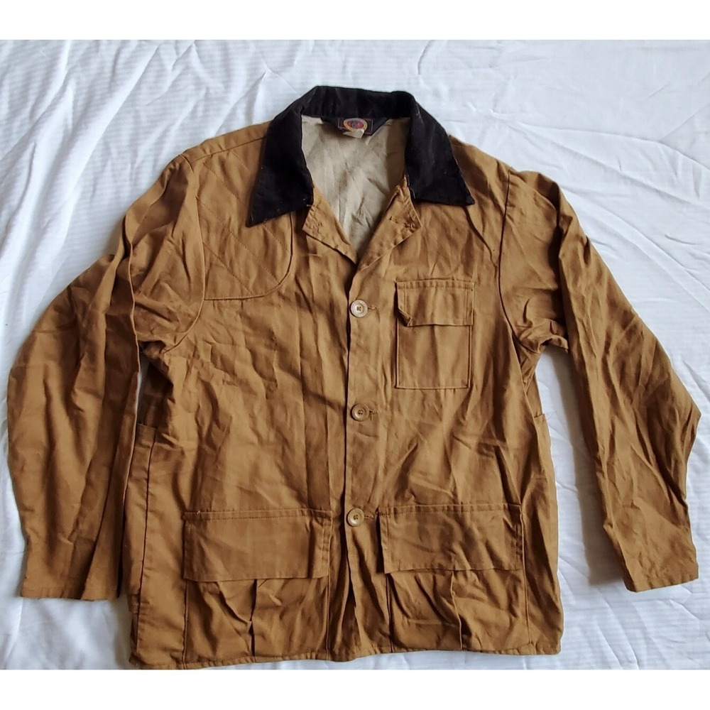 Vintage Red Head Blue Bill Canvas Hunting Field Jacket Game Bag Mens Size Large